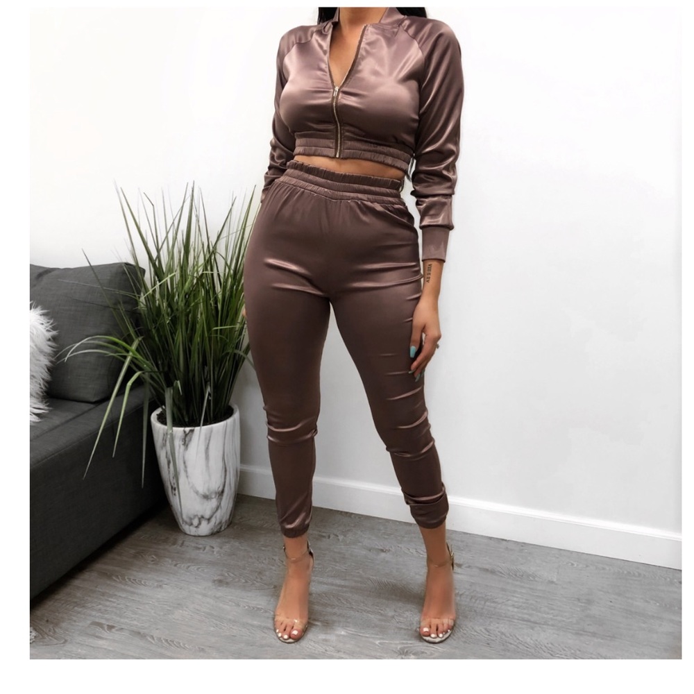 SATIN 2 PIECE MATCHING TRACKSUIT